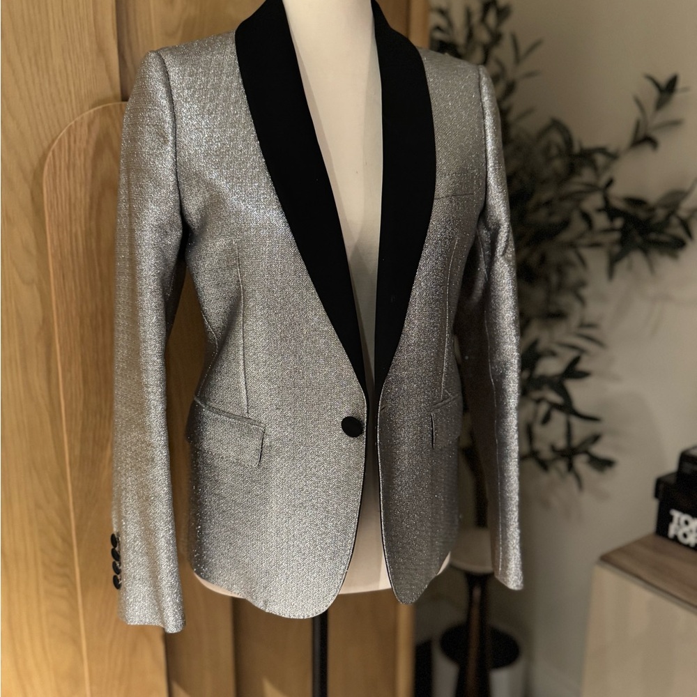 Celine Metallic Blazer with Contrasting Lapel